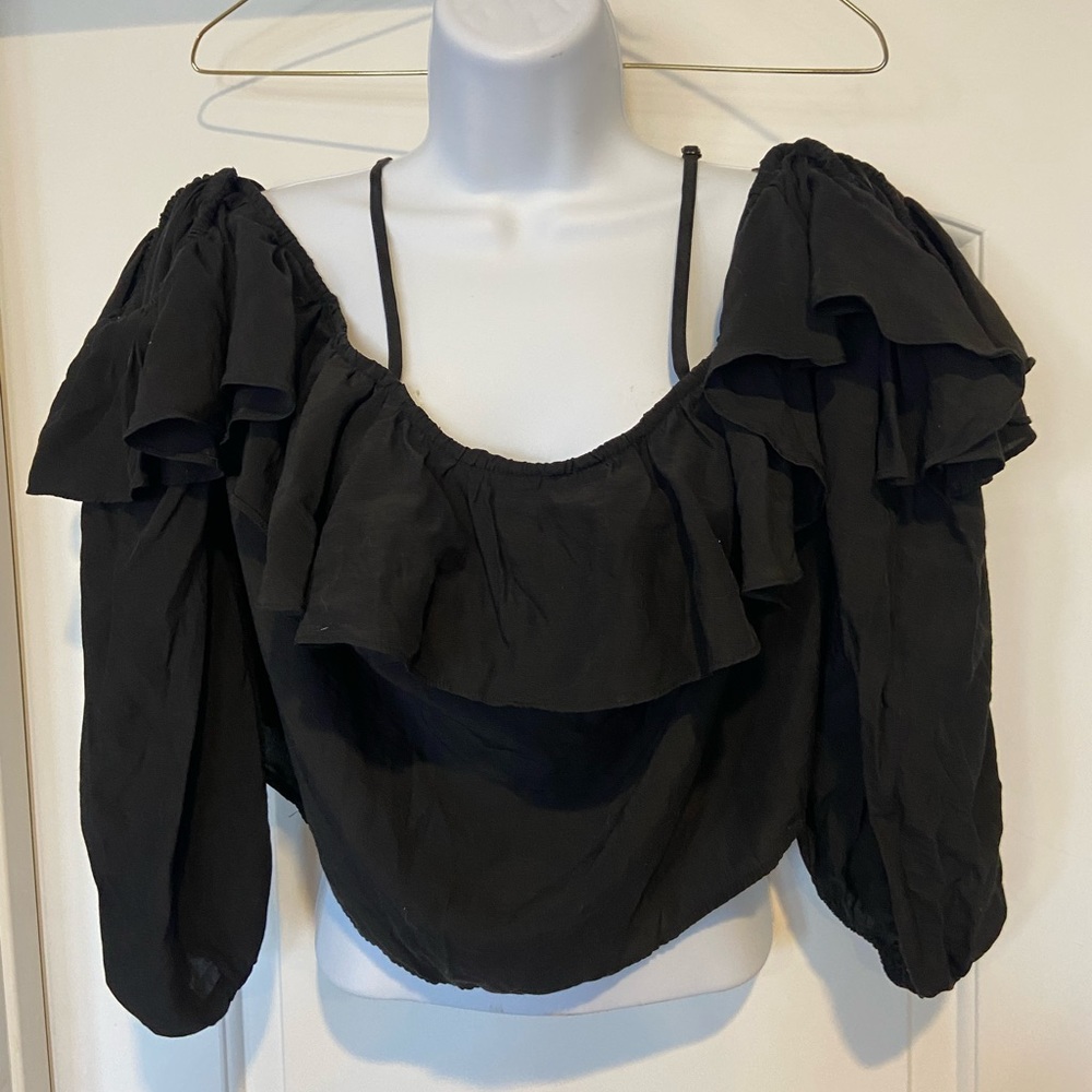 Skylar + Madison Black Off the Shoulder Top
